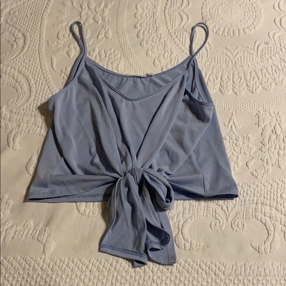 Blue Crop Tank Top